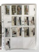 A file containing cigarette cards including Wills Limited, British birds,