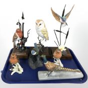 A group of bird ornaments including Beswick pheasant model 1774, robin figures by Goebel, etc.