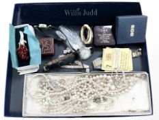 A group of jewellery to include lady's watches, faux pearls, earrings etc.