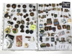 A group of enameled badges relating to the National Miners Union and other continental enameled