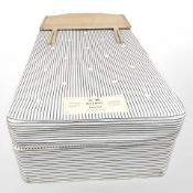 A Hypnos 3ft back rest divan set, with cane pine headboard.