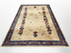 A machine-made eastern-style carpet,