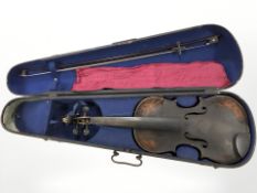 A 19th century violin, labelled Nicolaus Amatus fecit in Cremona Anno 16**,