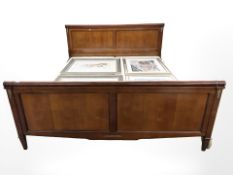 A French style mahogany brass mounted bedstead, width 197 cm.