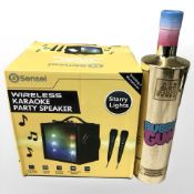One bottle of Au vodka bubblegum flavour, 70cl, together with a Sensei party speaker.