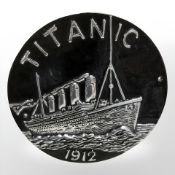 A Titanic aluminium plaque.