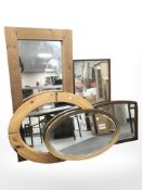 Five mirrors, mostly in pine and oak.