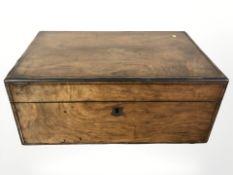 A 19th century mahogany writing box.