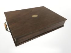 A two-part mahogany butler's tray.