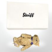 A Steiff golden mohair teddy bear, issued for the Golden Jubilee, boxed.