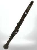 An antique clarinet.