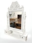 A modern white dressing table mirror