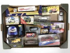 A group of die cast vehicles including Vanguards, Corgi Classic models, Corgi Volve Globetrotter,