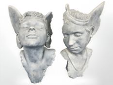 Two Clarecraft figures 'The Face of Summer' and 'The Face of Autumn'.