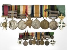 An important DSO group of eight medals and miniatures awarded to Lieutenant (and later acting