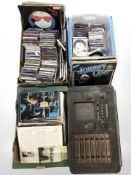 A pallet of vinyl records, CDs,