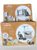 Two platform cat scratchers, boxed,