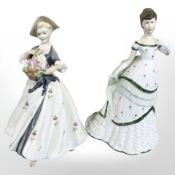Two Royal Worcester figures 'Bell of the Ball' and 'Summers Day', tallest 20 cm.