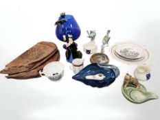 A group of ceramics and glass including Walt Disney Mary Poppins figure, Italian glass dish,
