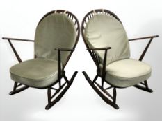 A pair of Ercol rocking chairs,