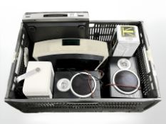 Electricals including a Bose wave radio, Sony turntable, pair of speakers, digital radio, etc.