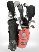 Two bags of golf clubs including Wilson, etc.