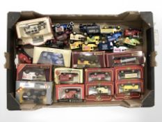 A group of die cast model vehicles including advertising vans, Days Gone vehicles,