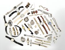 A group of wristwatches and pocket watches