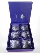 A set of six Edinburgh crystal whisky tumblers, in box.