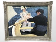 An Artagraph edition depicting figures in a rowing boat, 75 cm x 59 cm.