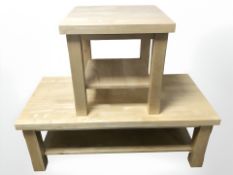 A beech coffee table,