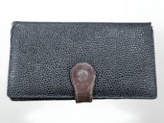 A Mulberry dark brown classic grain and leather bifold lady's wallet, 16.5 cm x 9.5 cm.