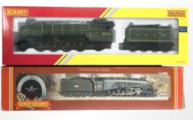 Two Hornby OO gauge locomotive engines including A4 Mallard and class P2 'Cock of the North'.