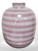 A PIP Studio of Amsterdam metal lilac stripe flower vase,