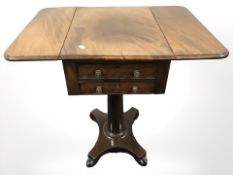 An early Victorian mahogany flap sided occasional table,