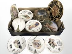 A box containing a group of ceramics including Royal Doulton tulip vase designed by Gerald Gulotta,