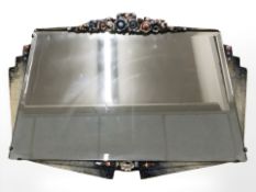 A 1930s Barbola-style mirror, width 73 cm.