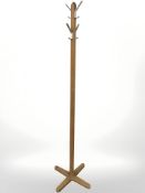 A beech wood hat and coat stand,