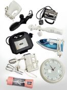 Nine various household electrical items : A GHD Glide heated hairbrush,