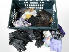 A quantity of gloves, leather gloves, scarves, handkerchiefs, etc.
