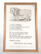 Thomas Bewick : The Lion, Bewick Poster No.