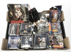 A group of Star Wars figures issued by Hasbro, Darth Maul bath foam figure, etc.