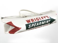 A vintage Wrigleys Spearmint leather holdall, circa 1970s.