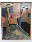 Ken Stewart : T. Lumsdon buildings, mixed media on board, 61 cm x 81 cm.