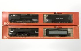 Two Rivarossi HO gauge locomotive engines 4-6-4 New York Central and 2-8-2 Heavy Mikado.