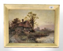 Henry Maurice Page (1845-1908) : On The River Beult near Ashford, Kent, oil on canvas, signed,