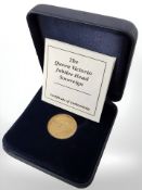 A Queen Victoria 1892 Jubilee head gold full sovereign, with certificate of authenticity.