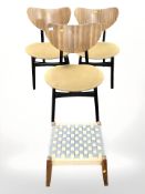 Three G Plan ebonised dining room chairs,