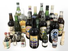 A quantity of alcohol to include Newcastle Brown Ale, French vermouth, gin, etc.