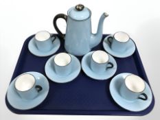 A Shelley blue coffee set.